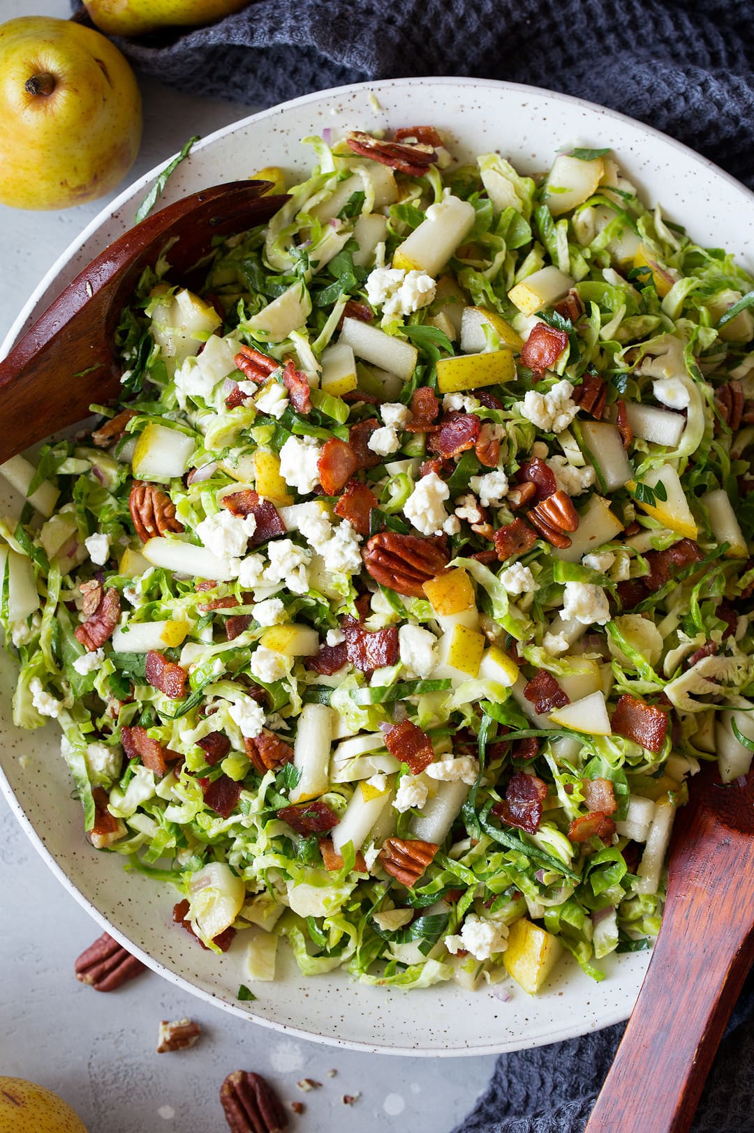 Pear Bacon and Brussels Sprout Salad