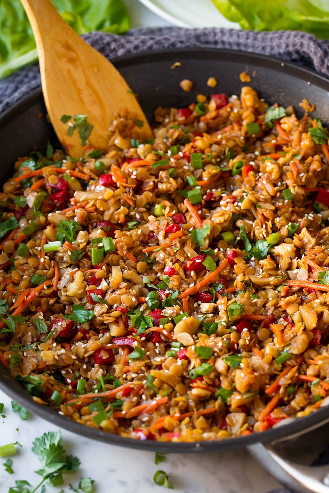 Asian Lentil Lettuce Wraps