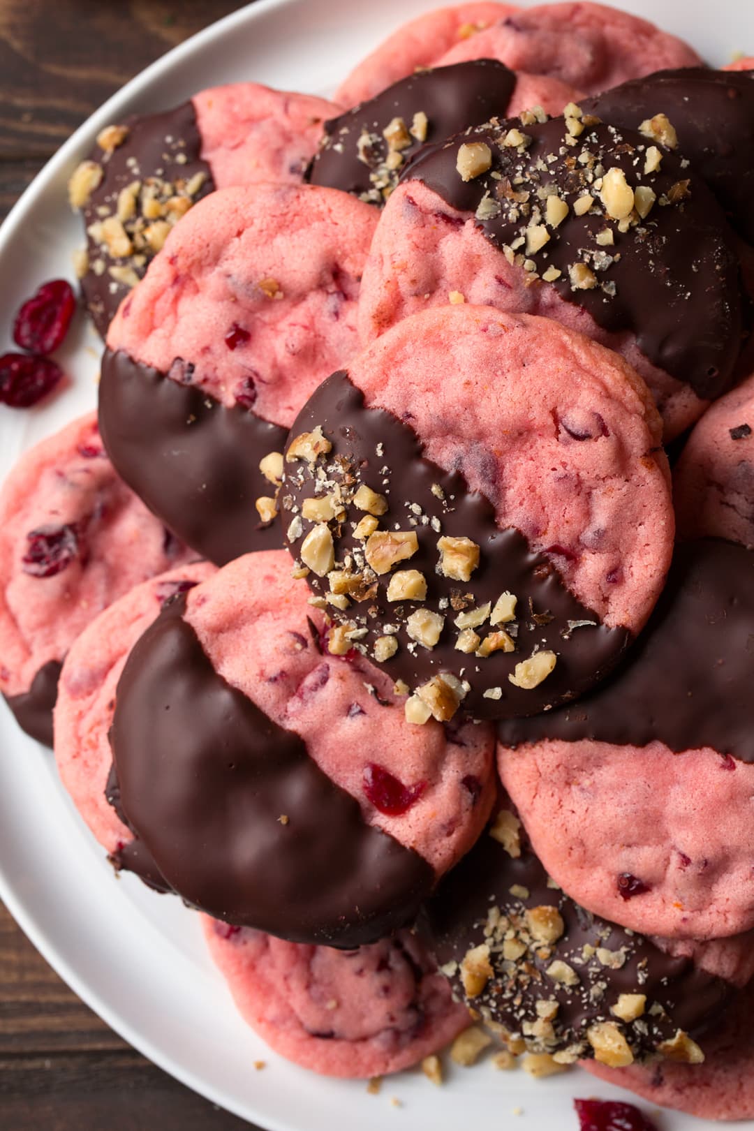 Chocolate Dipped Cranberry Sugar Cookies