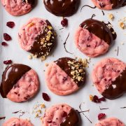 Chocolate Dipped Cranberry Sugar Cookies