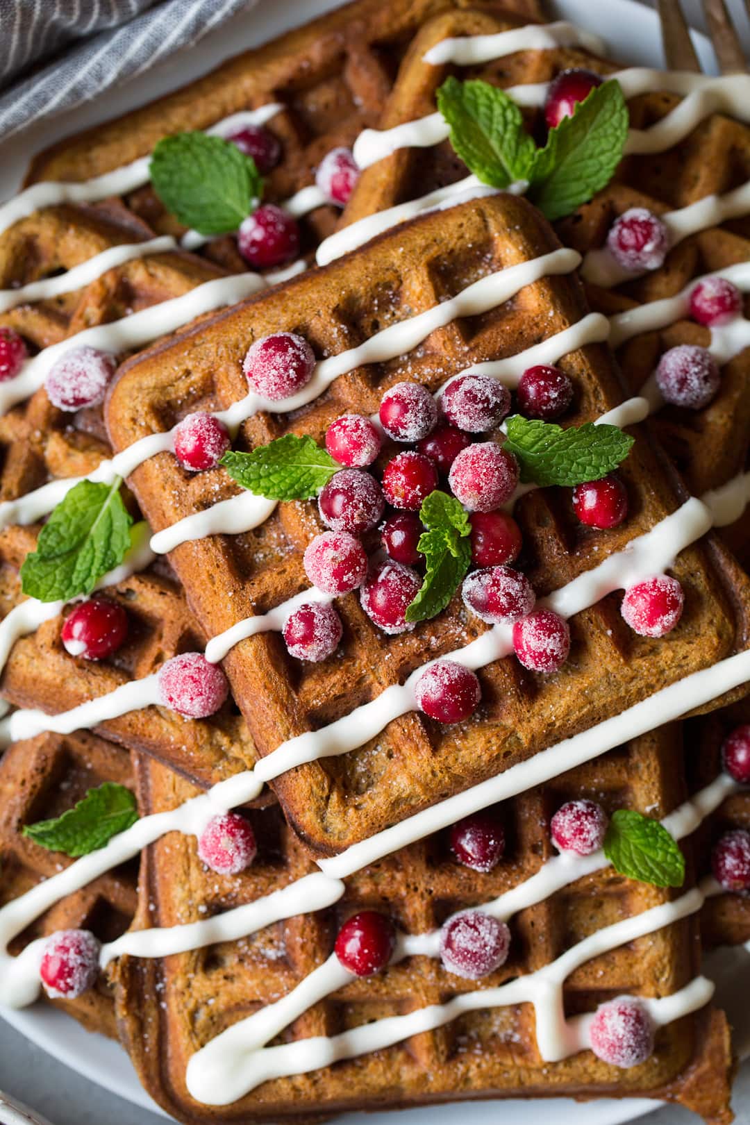 Gingerbread Waffles close up shot
