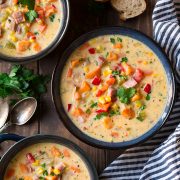 Sweet Potato Ham and Corn Chowder