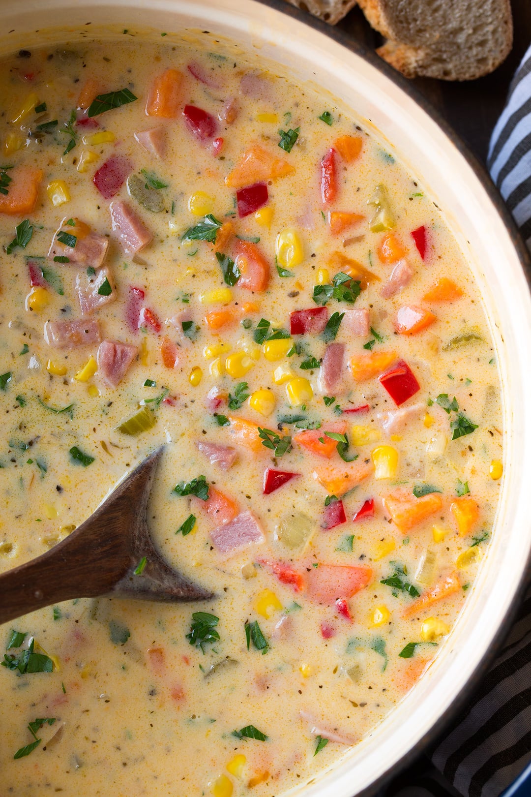 Sweet Potato Ham and Corn Chowder