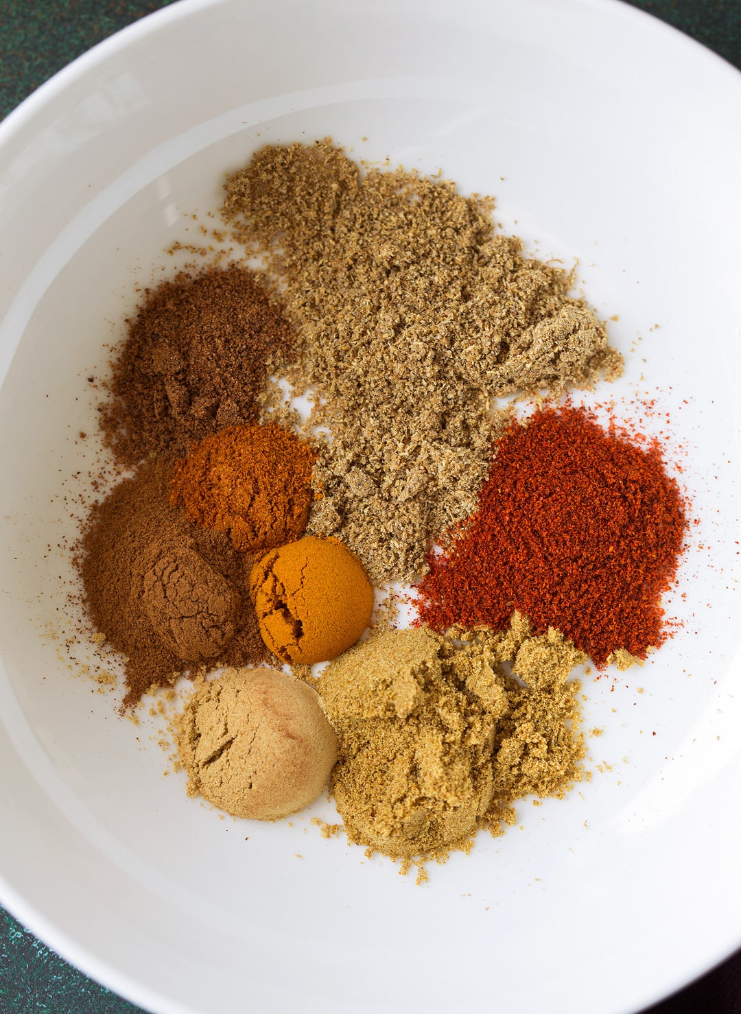 Spices shown here in a bowl for Moroccan Spiced Salmon with Lemon Yogurt Sauce