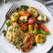 Roasted Chicken and Veggies with Herb Vinaigrette