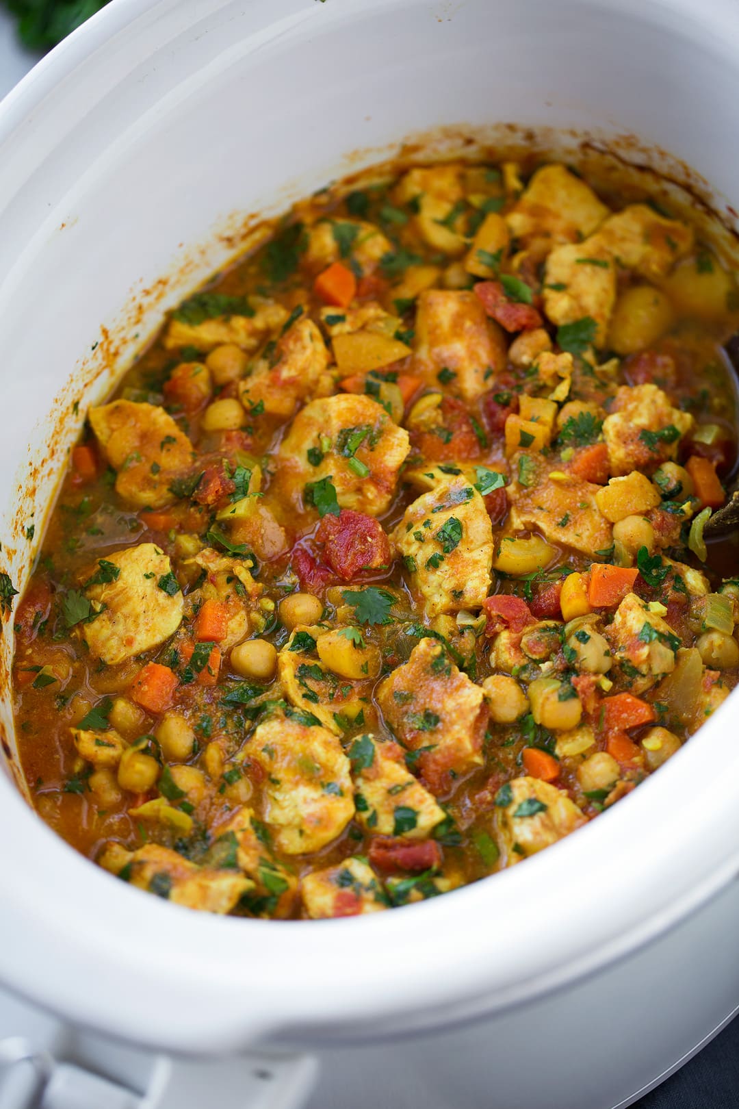 Slow Cooker Chicken and Chick Pea Tagine