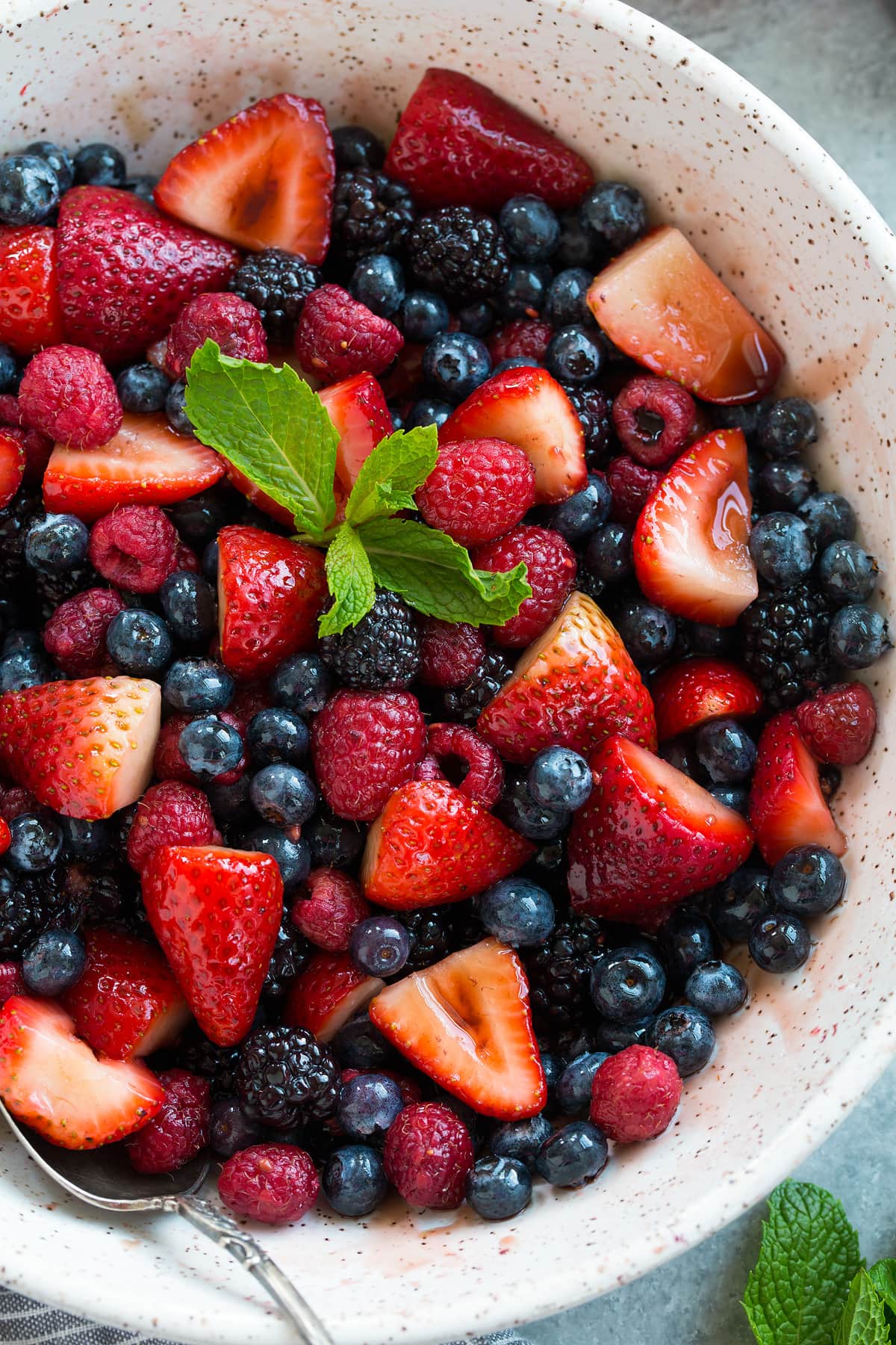 Honey Balsamic Berry Fruit Salad