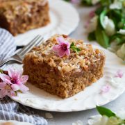 Oatmeal Cake in 9 by 9-inch pan