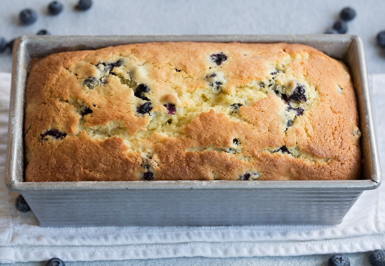 Lemon Blueberry loaf finished baking