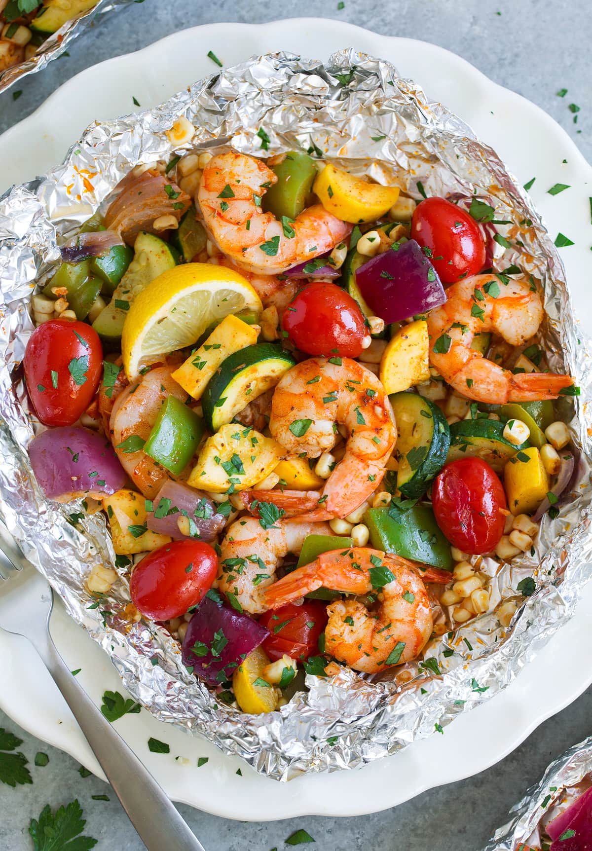 Shrimp and Veggie Foil Packs