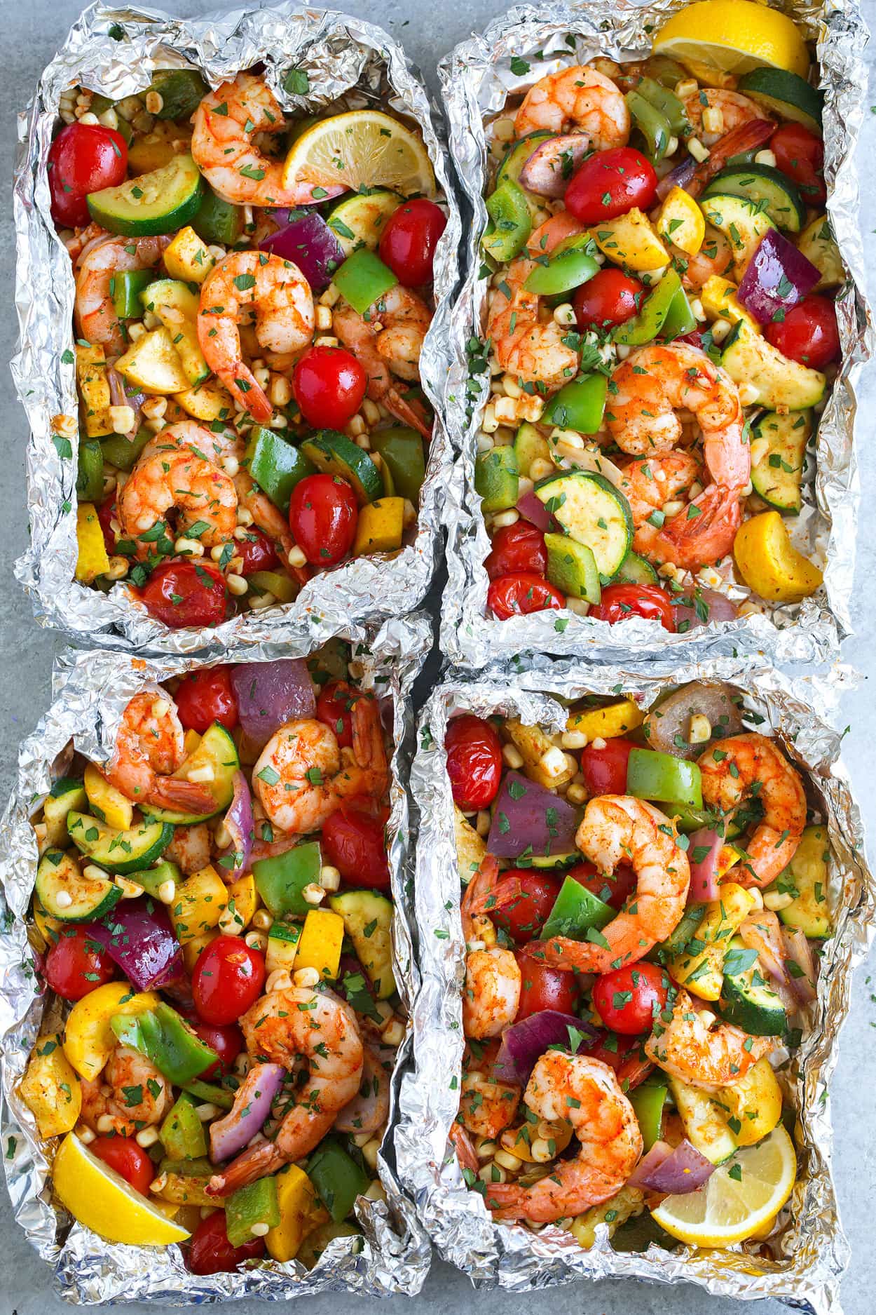 Shrimp and Veggie Foil Packs