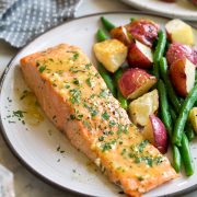 Baked Salmon with Buttery Honey Mustard Sauce