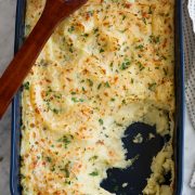 Baked Mashed Potatoes with Parmesan and Mozzarella