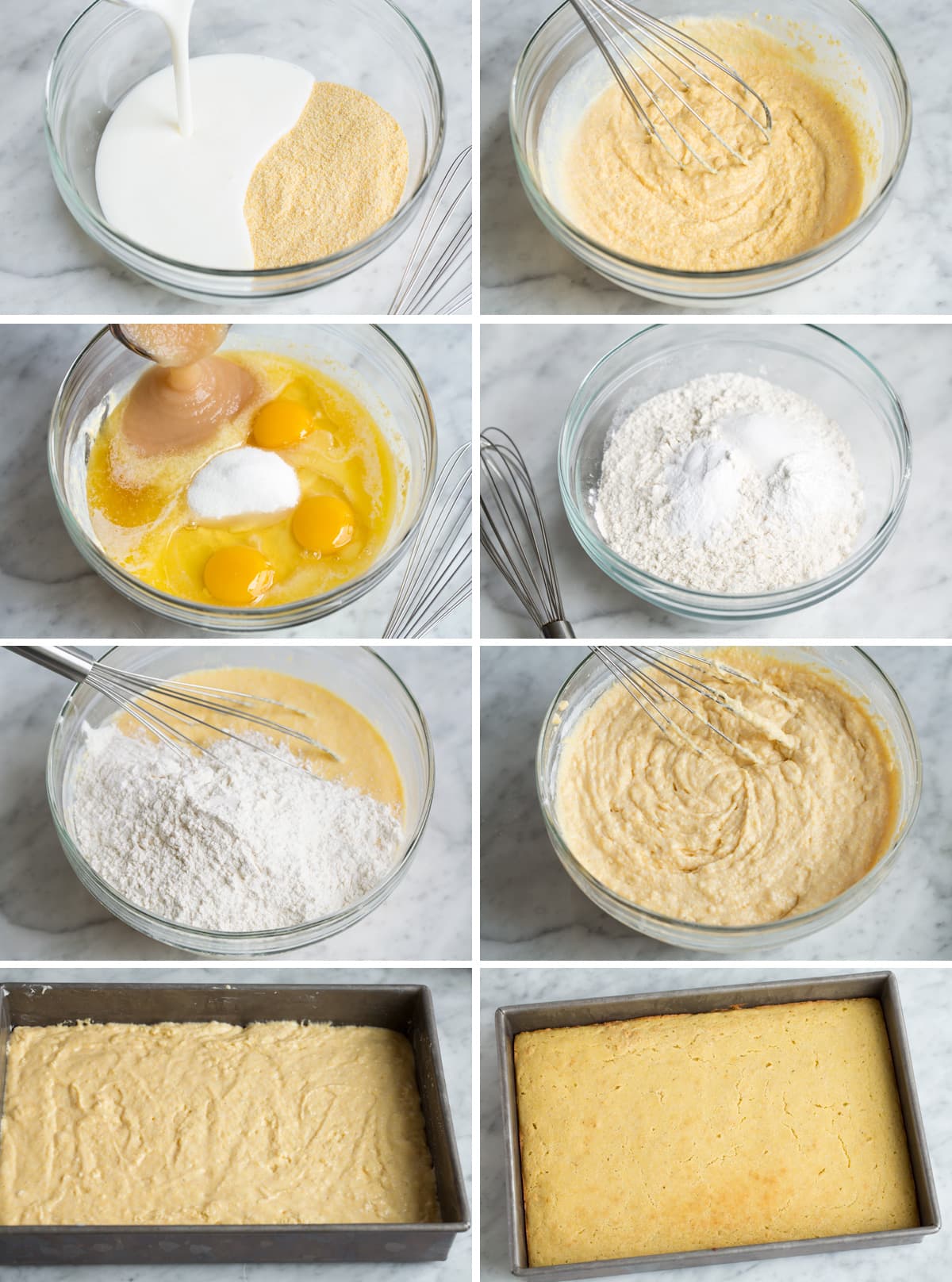 Cornbread mixing steps