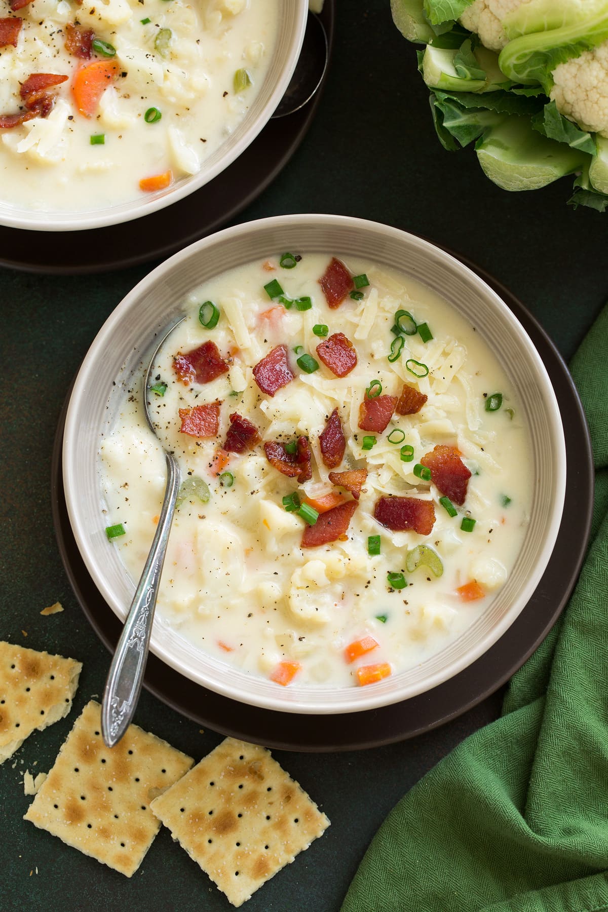 Close up image of bowl of Cauliflower Soup
