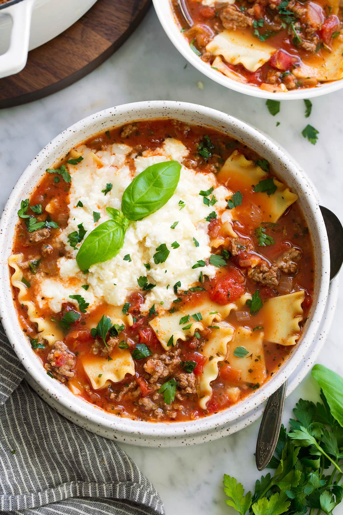 Single Serving of Lasagna Soup