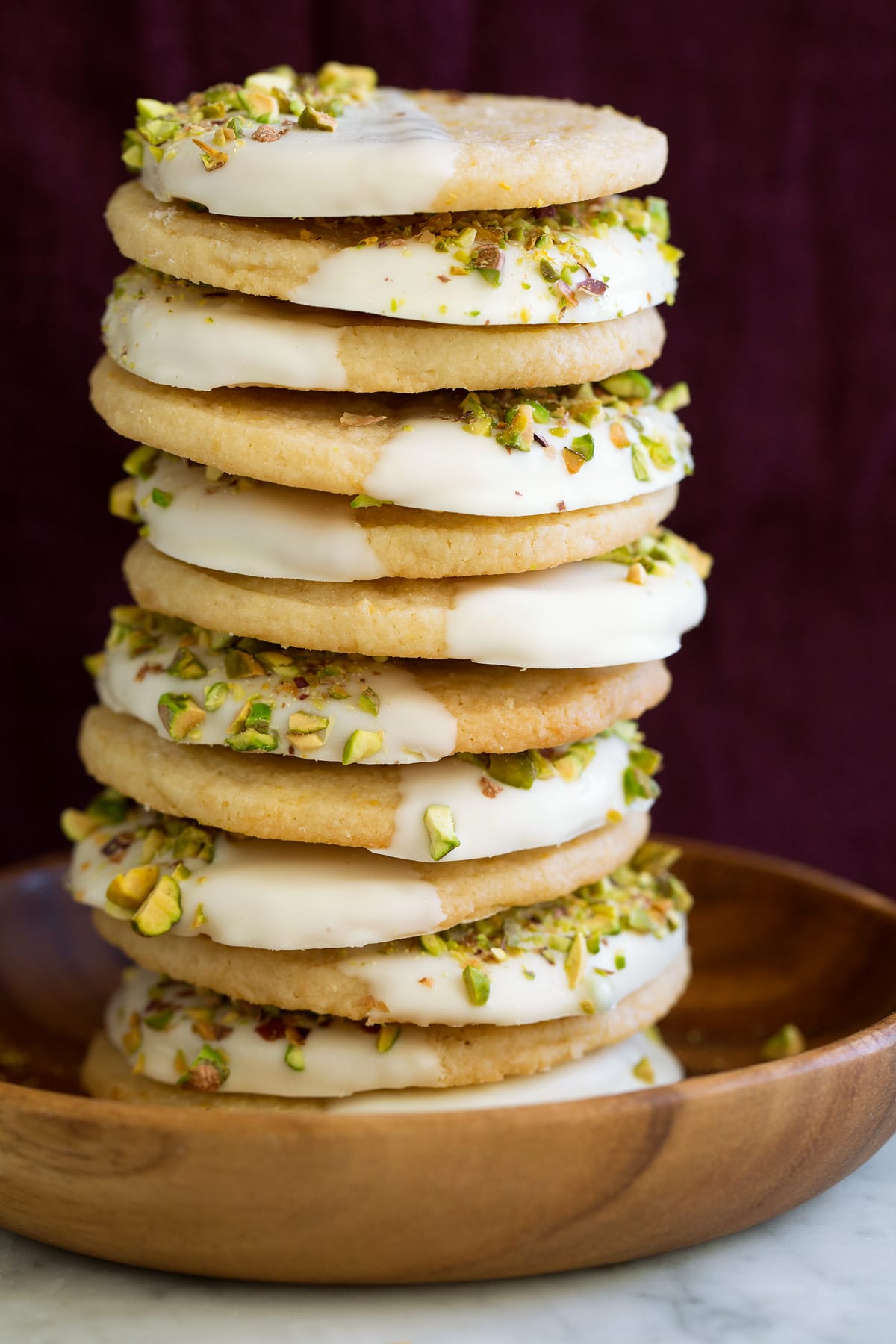 Lemon Shortbread Cookies Dipped in White Chocolate