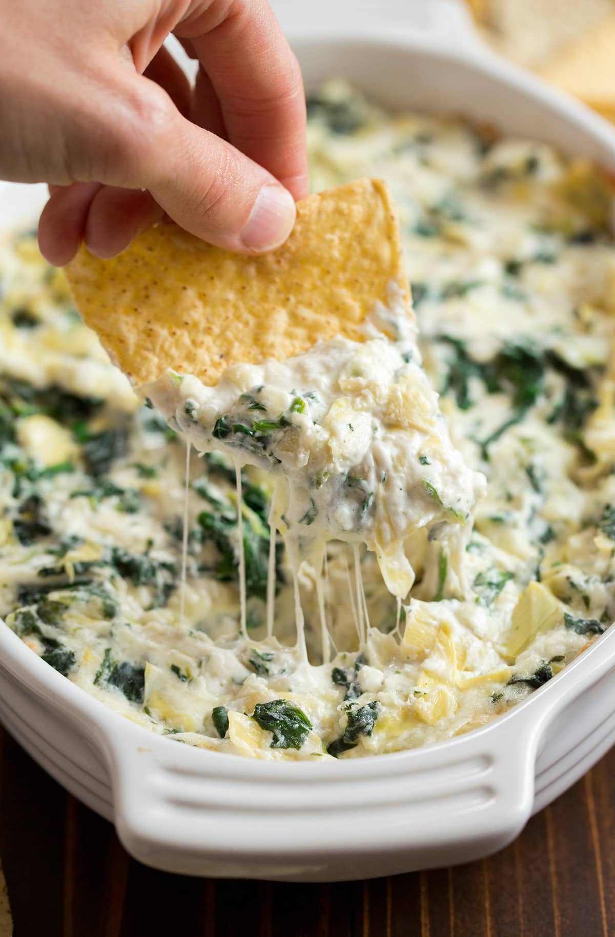 Scoop of Spinach Artichoke Dip