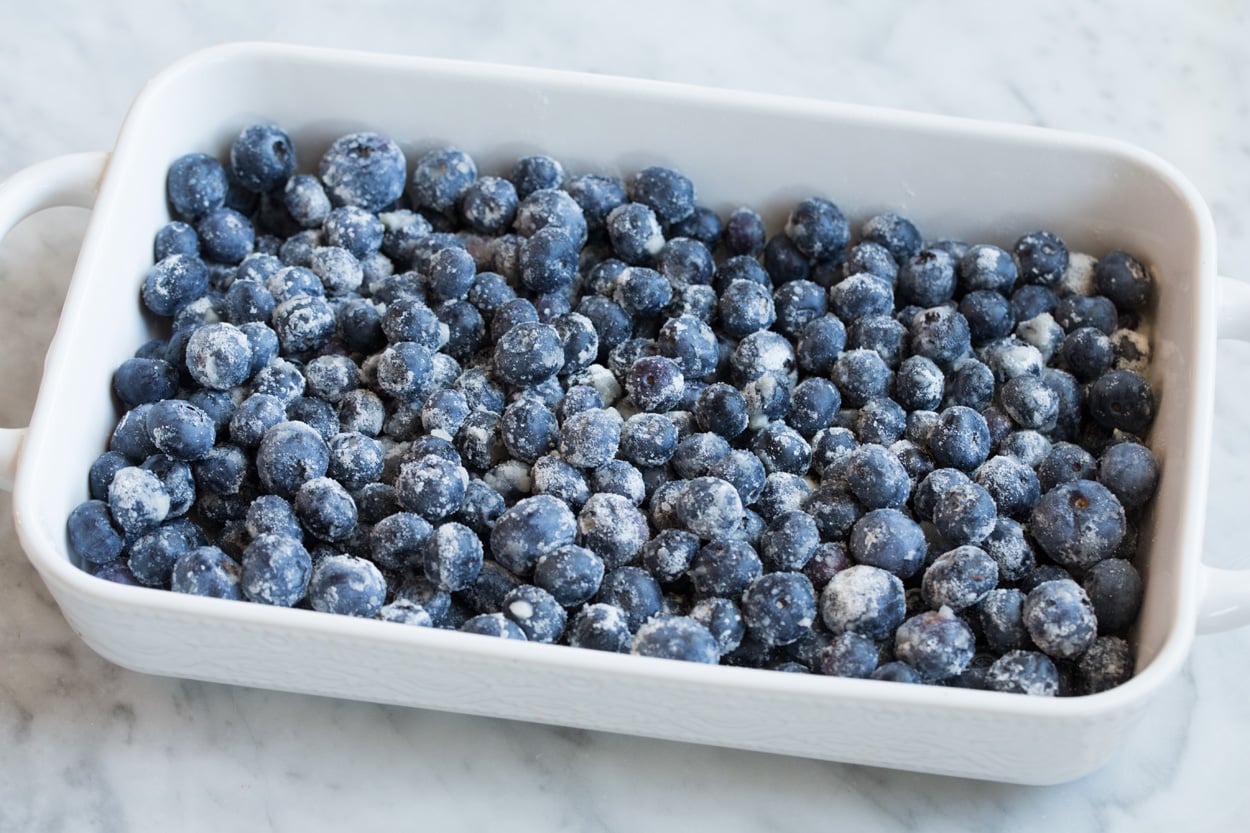 unbaked blueberry filling for blueberry cobbler