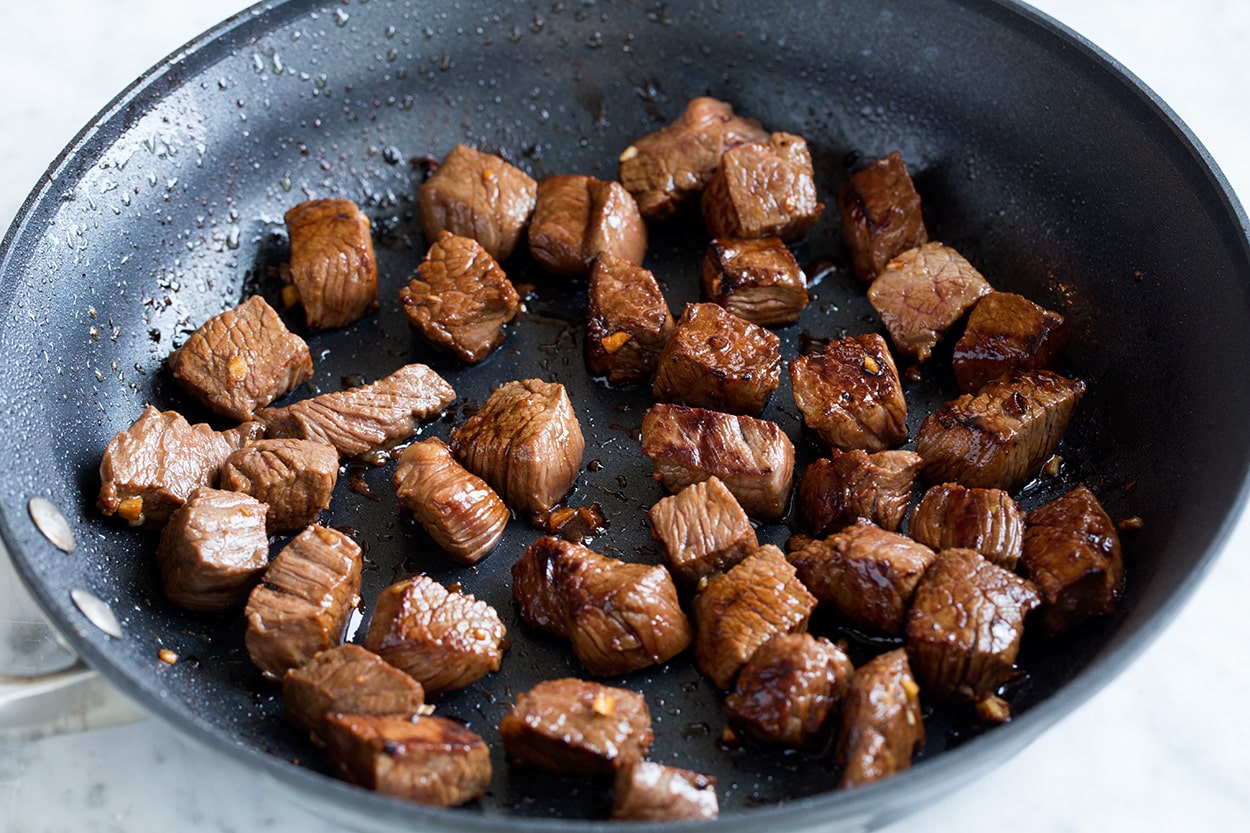 Pan Searing Honey Garlic Steak Bites