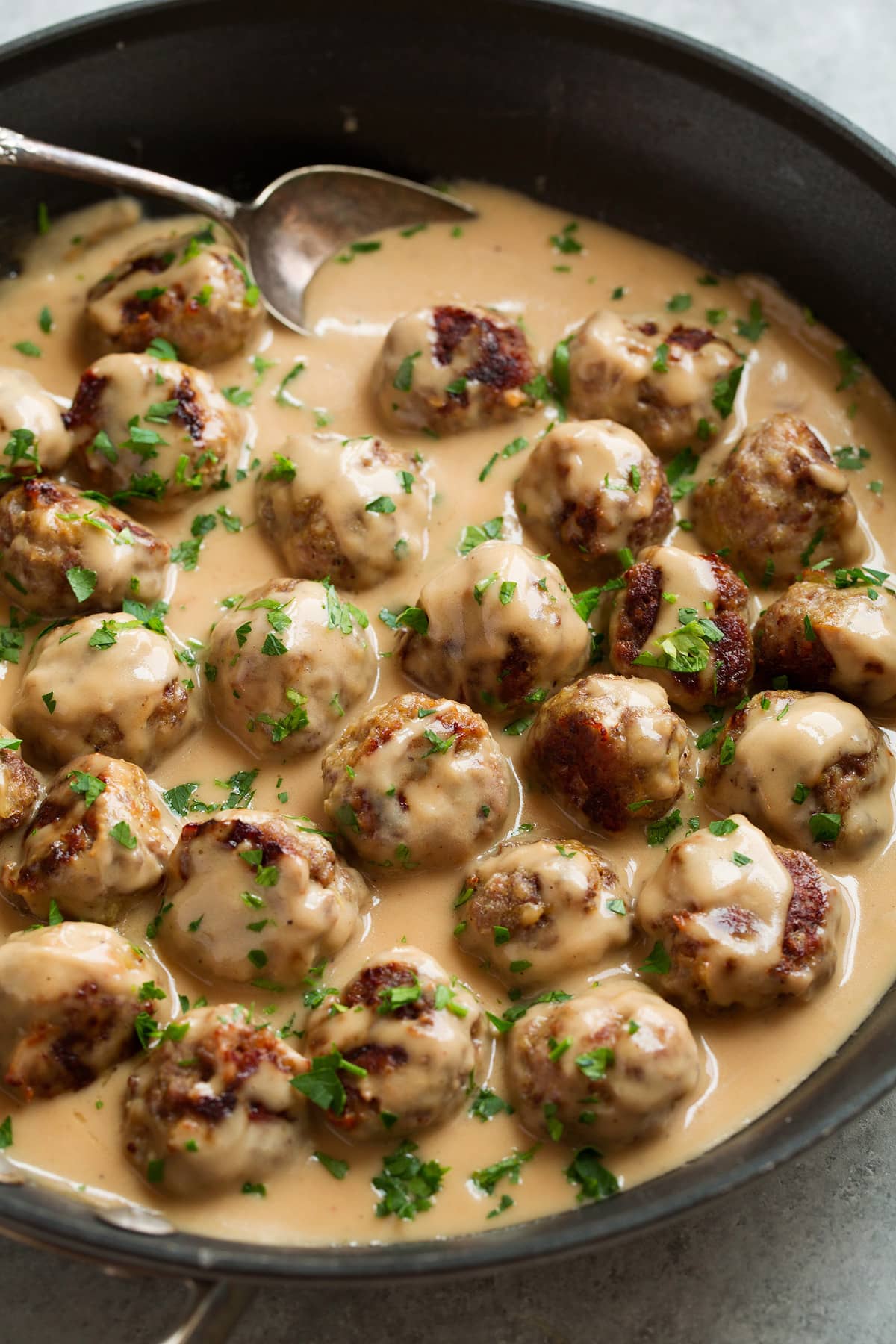 Swedish Meatballs in a large non-stick skillet