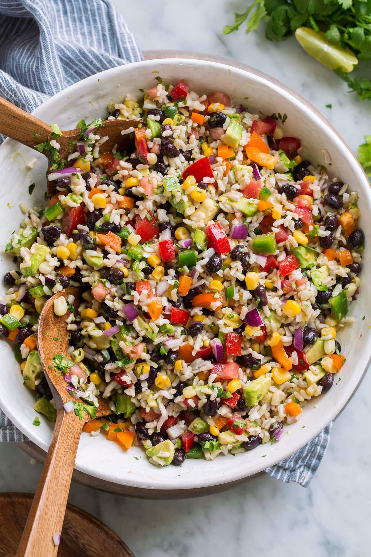 Bowl full of rice with colorful vegetables