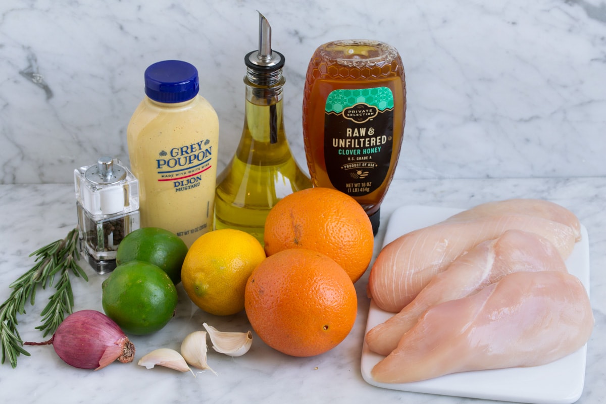 Chicken marinade ingredients.