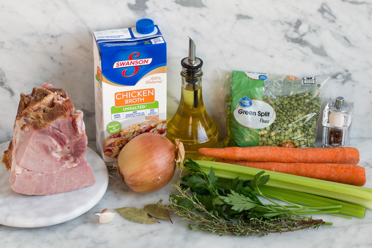 Split pea soup ingredients