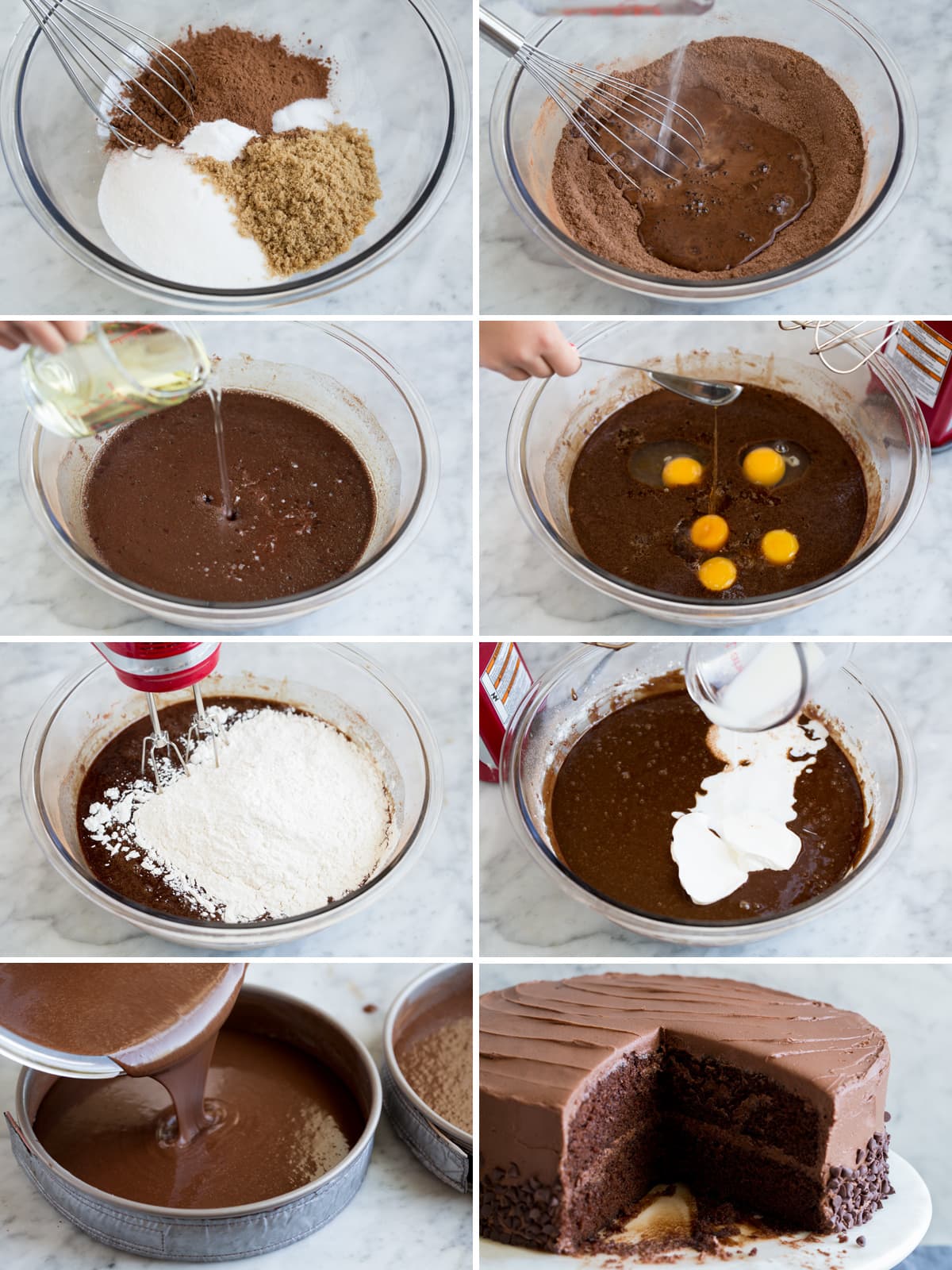 Steps to making chocolate cake