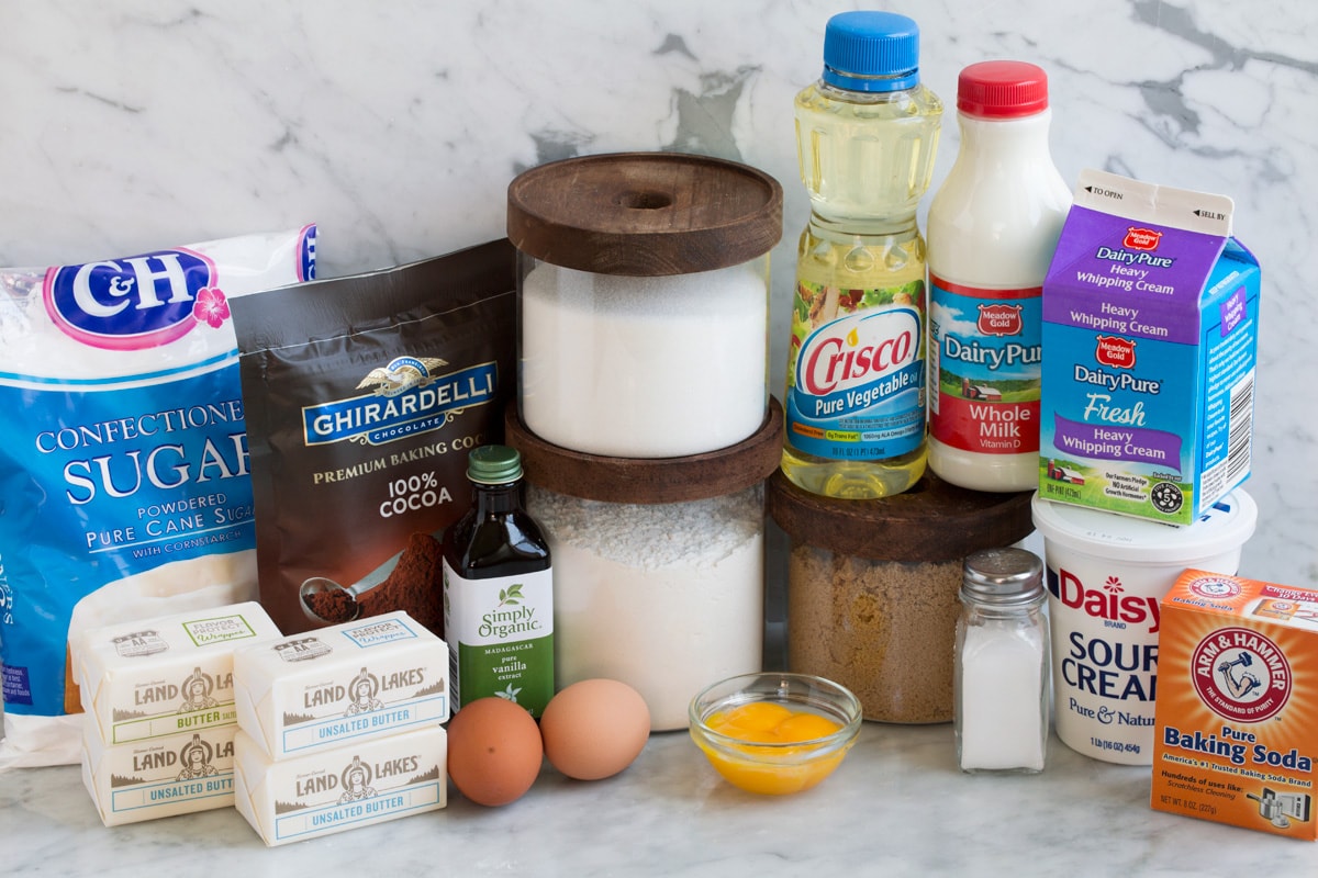 Chocolate cake ingredients