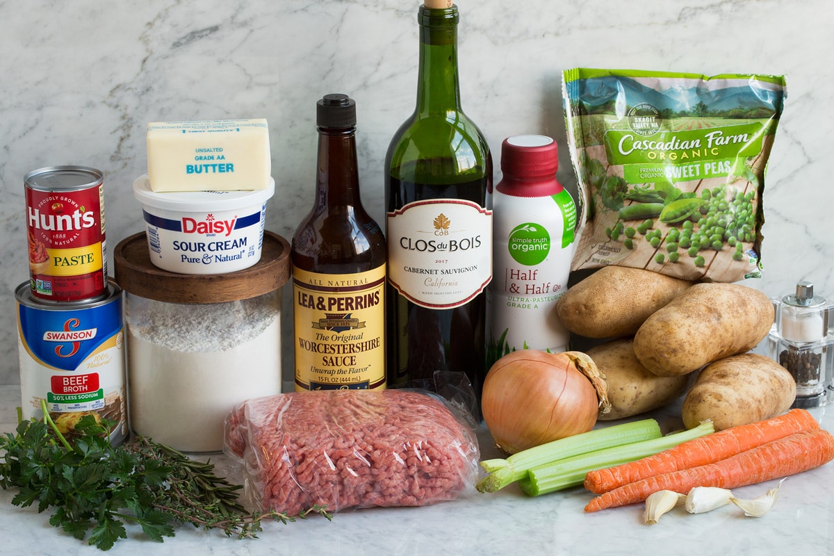 Image showing ingredients that go into shepherd's pie.