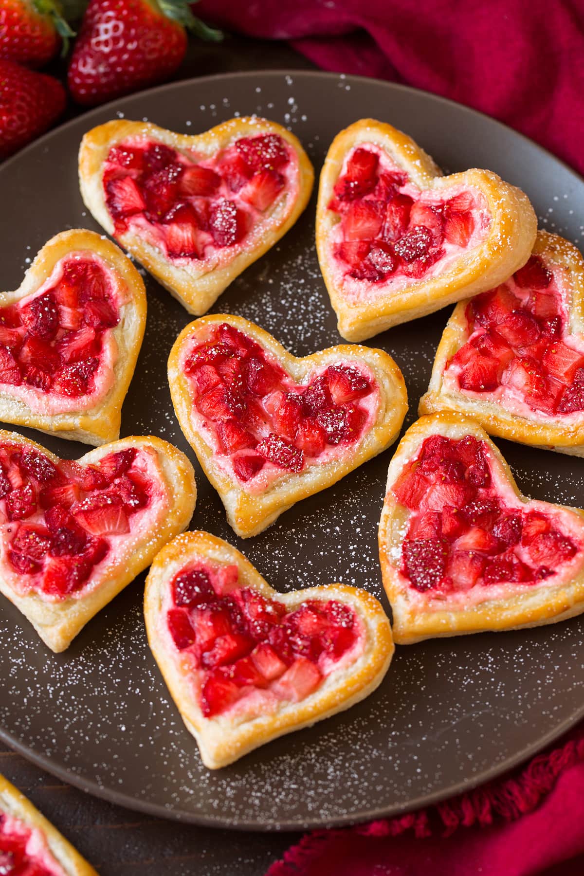 Easy breakfast pastries cut into heart shapes