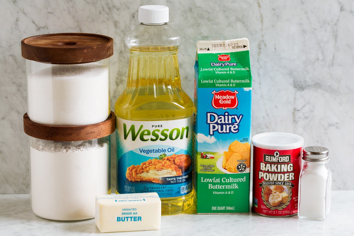 Ingredients used to make homemade donut holes