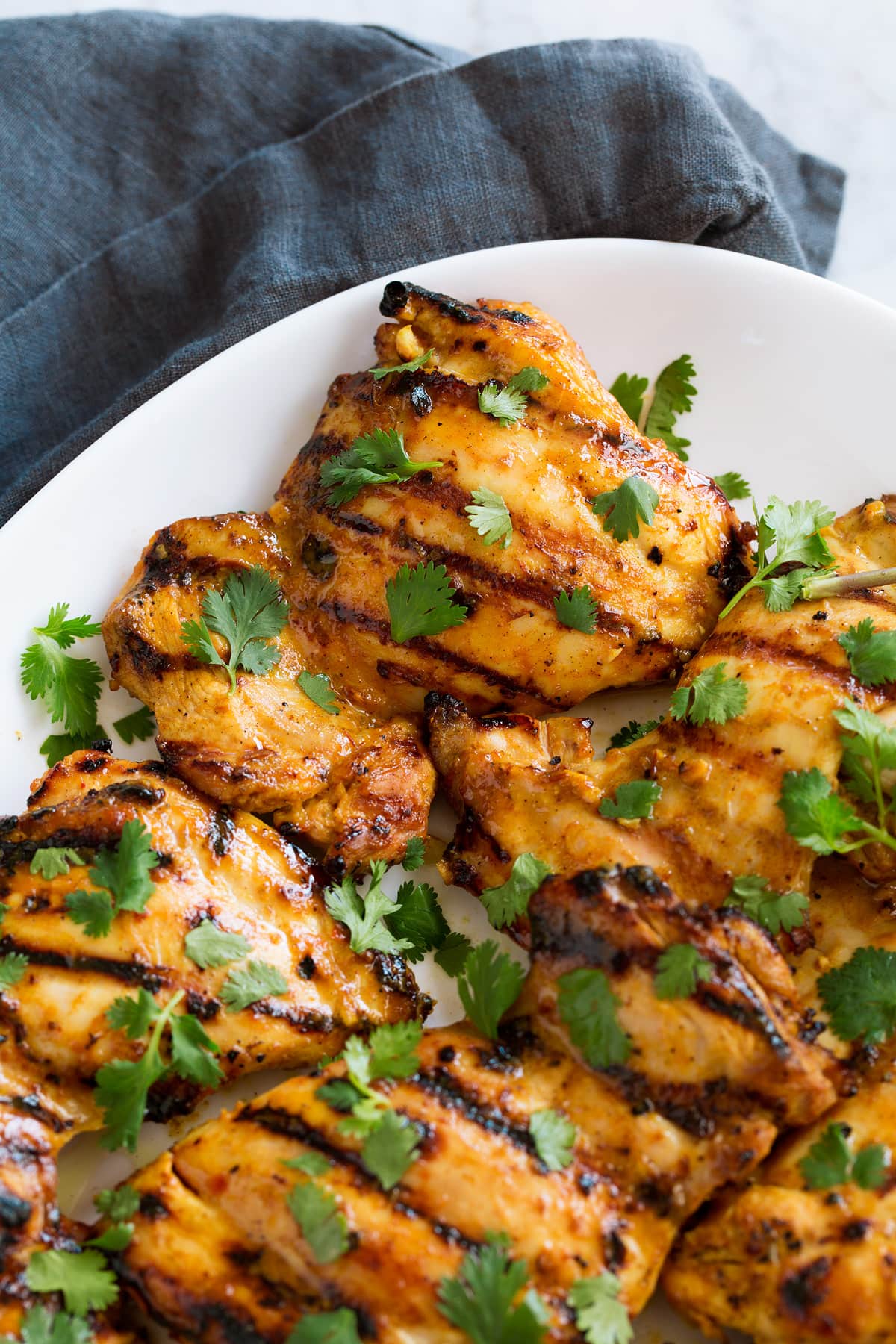 Close up image of Thai Coconut Grilled Chicken Thighs