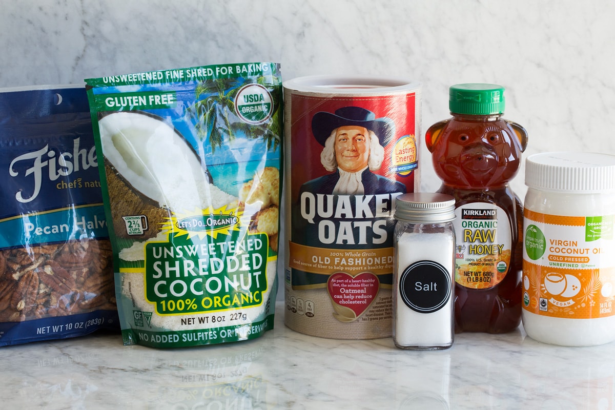 Easy Stovetop Granola Recipe Photo of ingredients used to make an easy granola.