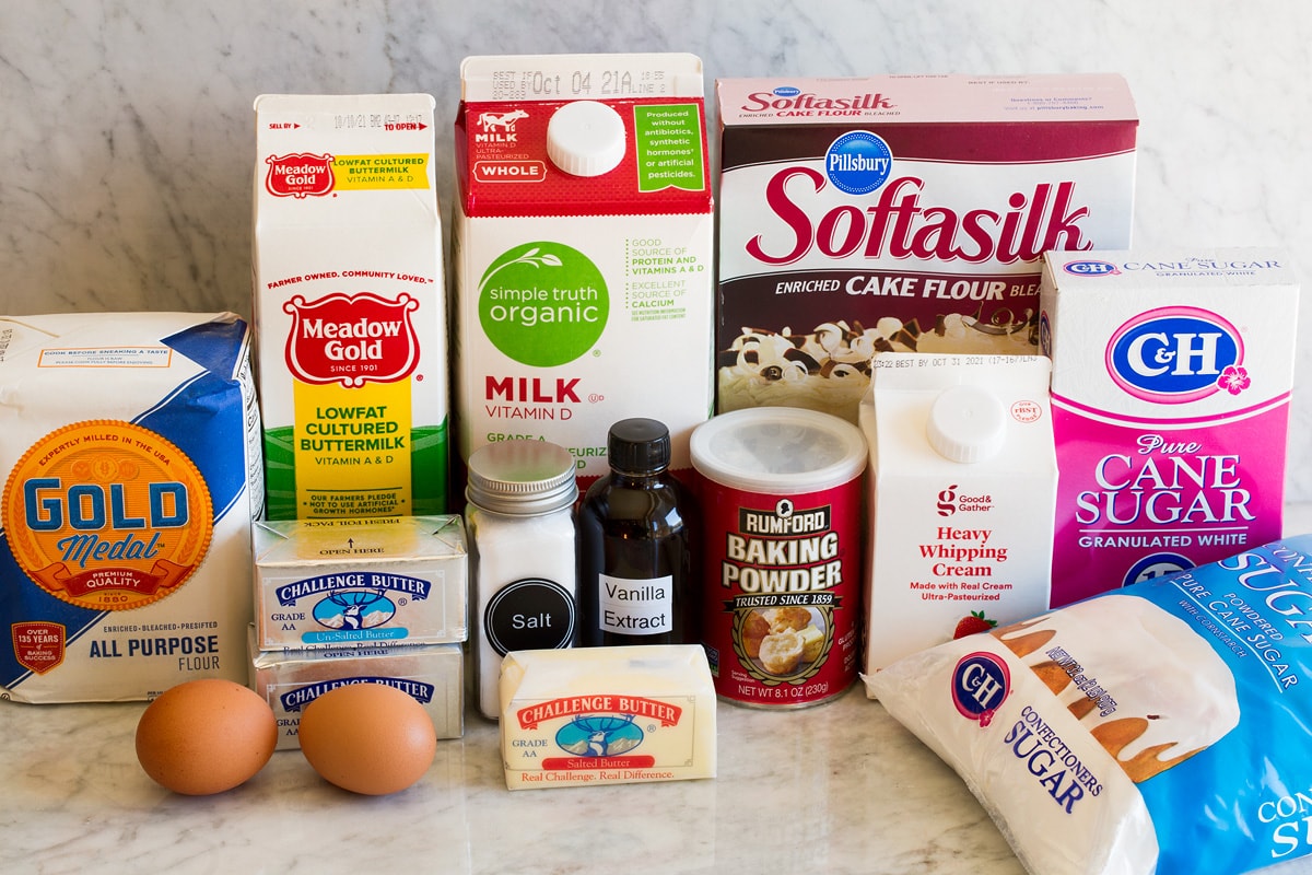 Photo of ingredients that are needed to make vanilla cupcakes recipe.