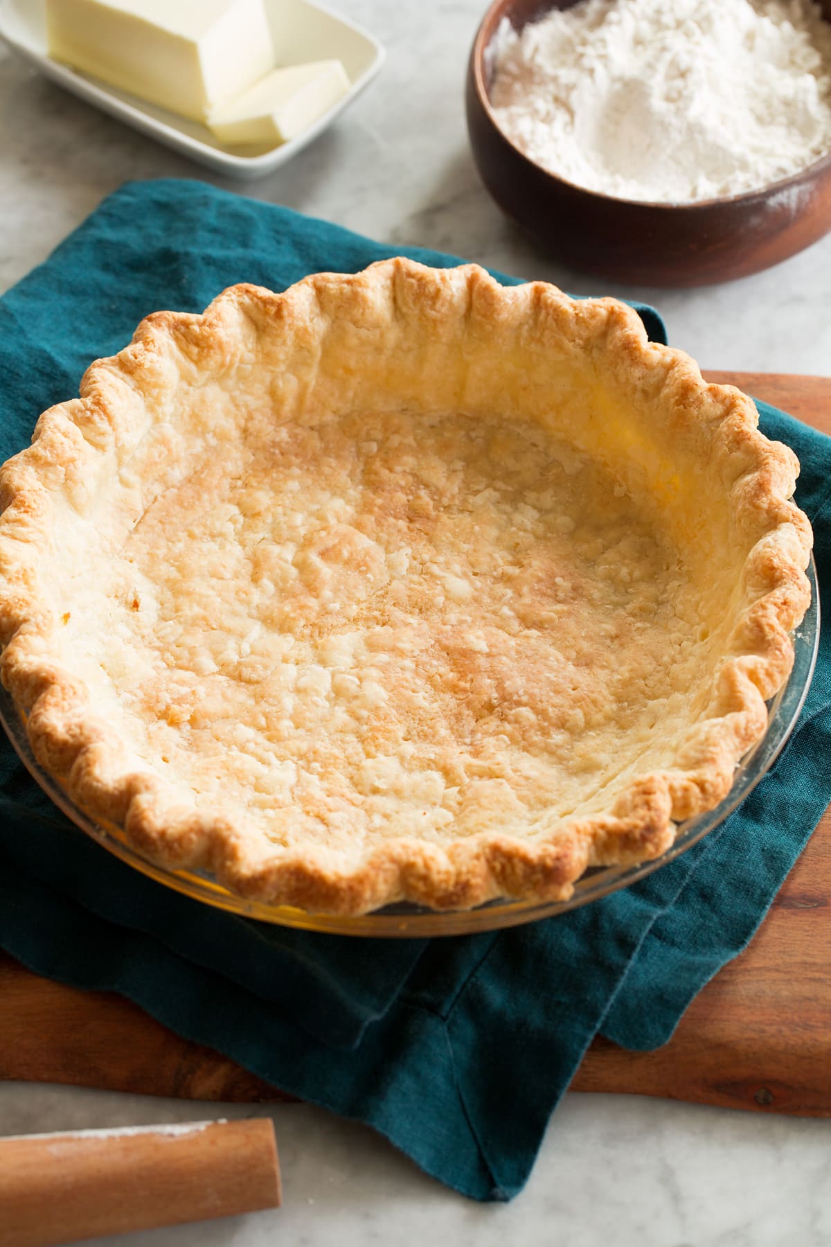 Pie Crust A baked unfilled pie crust.