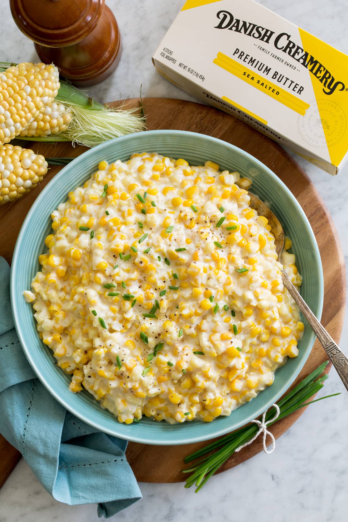 Creamed Corn Creamed corn made with cream and butter.