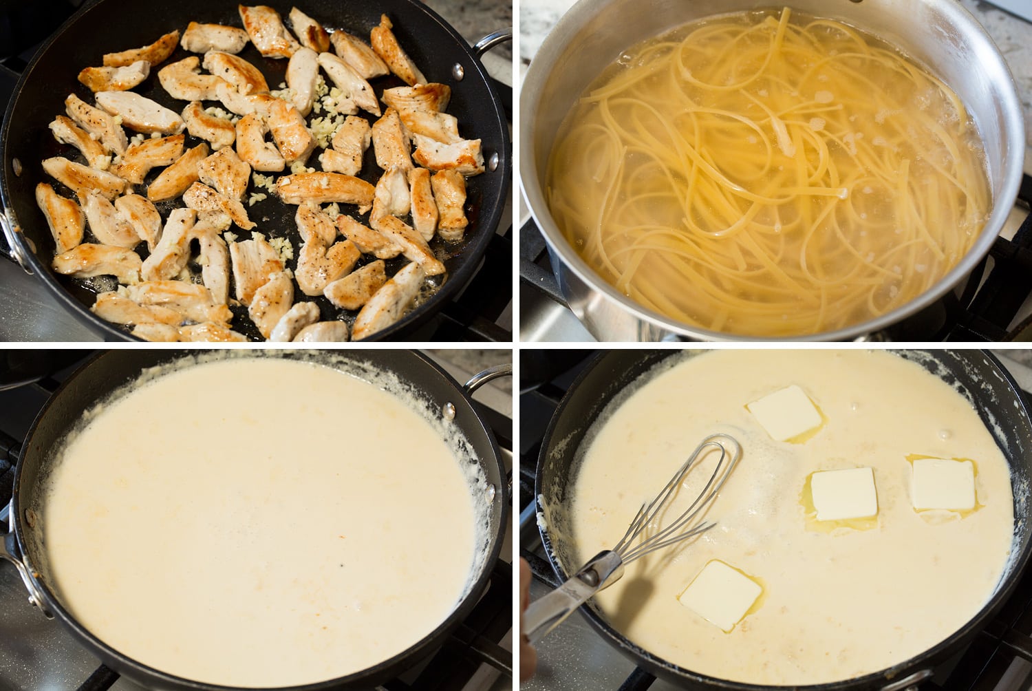 Chicken Alfredo Steps of chicken alfredo.