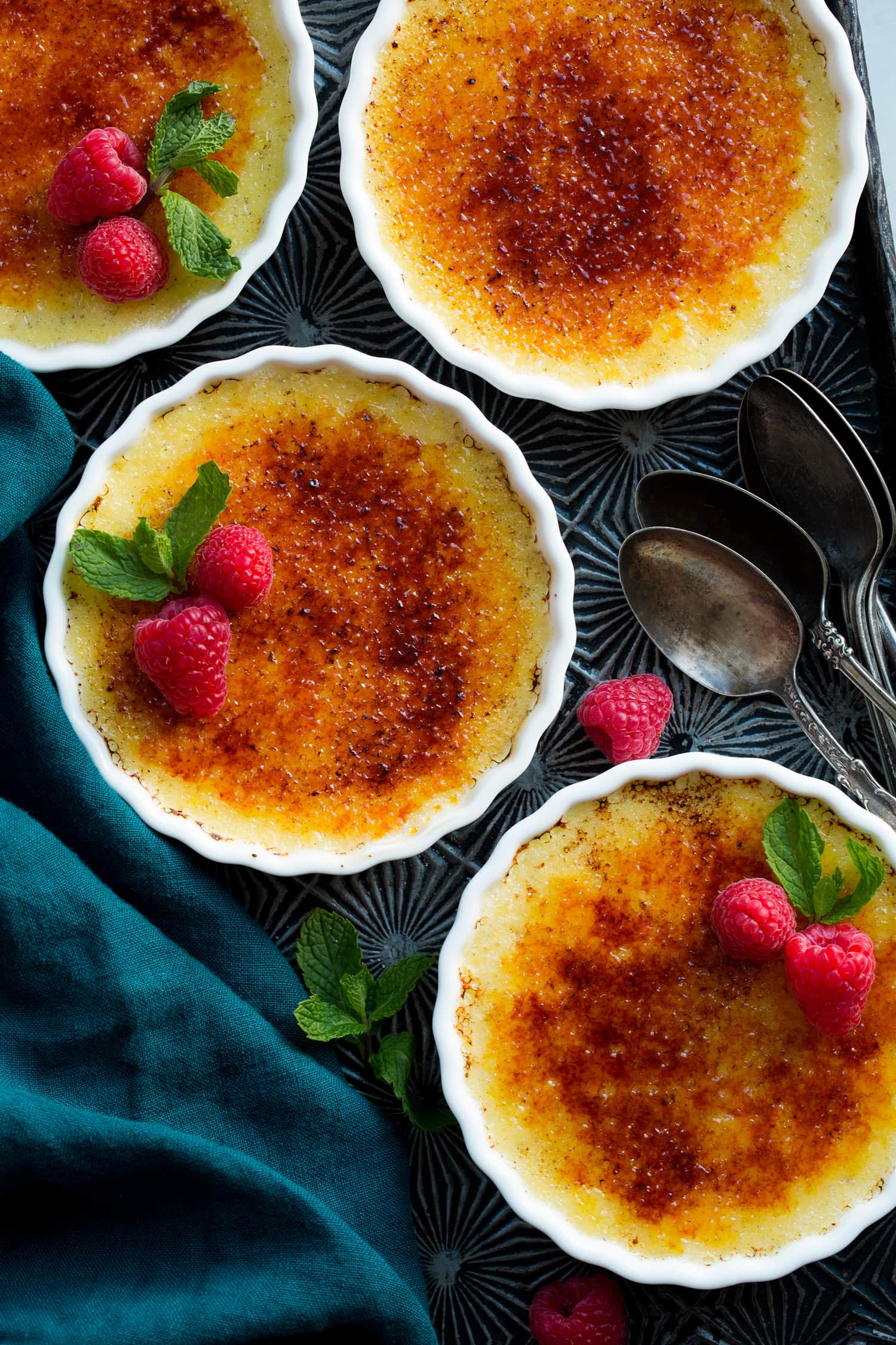 Creme brûlée with vanilla bean.