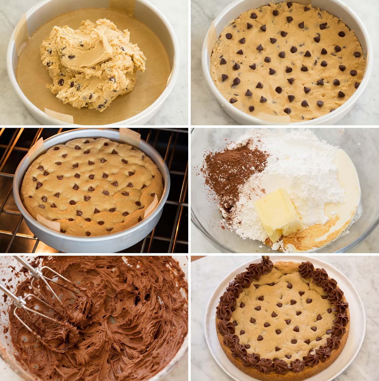 Cookie Cakes Continued six steps to make cookie cake and frosting.