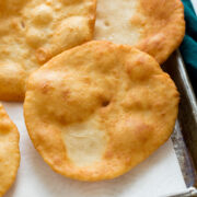 Golden brown deep fried fry bread.
