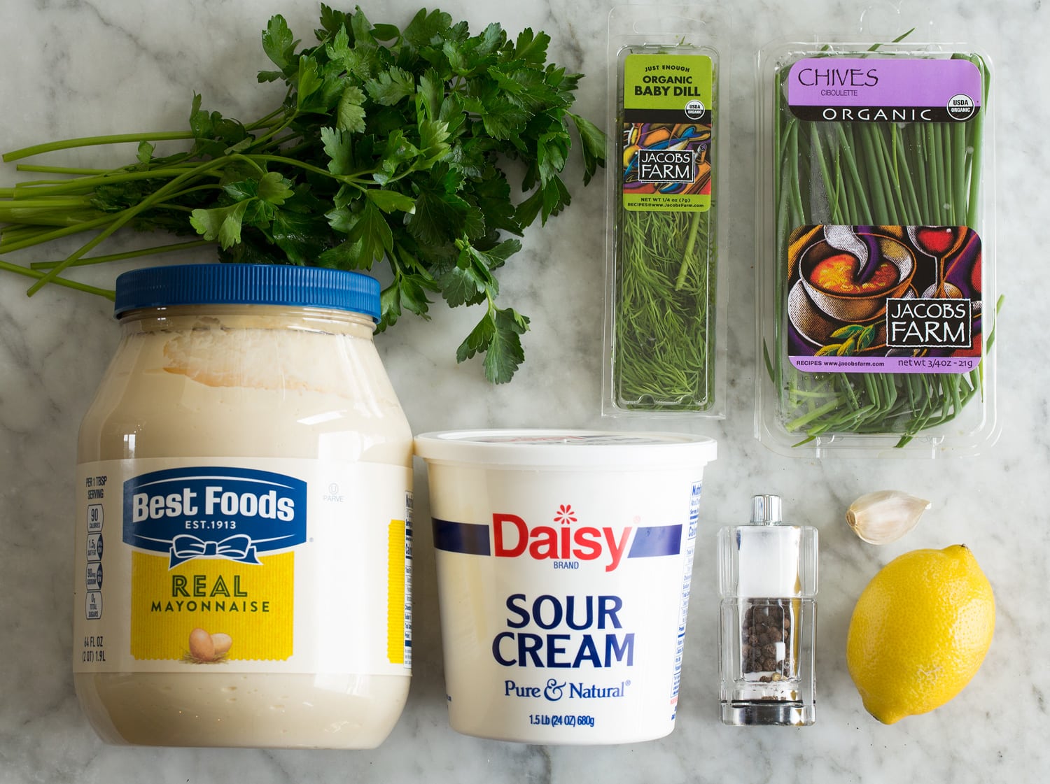 Ranch Dip Ingredients needed to make ranch veggie dip.