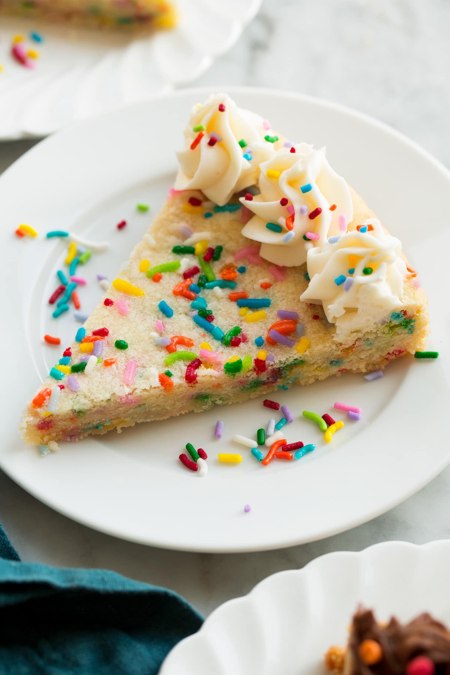 Cookie Cake Slice of sugar cookie funfetti cake.