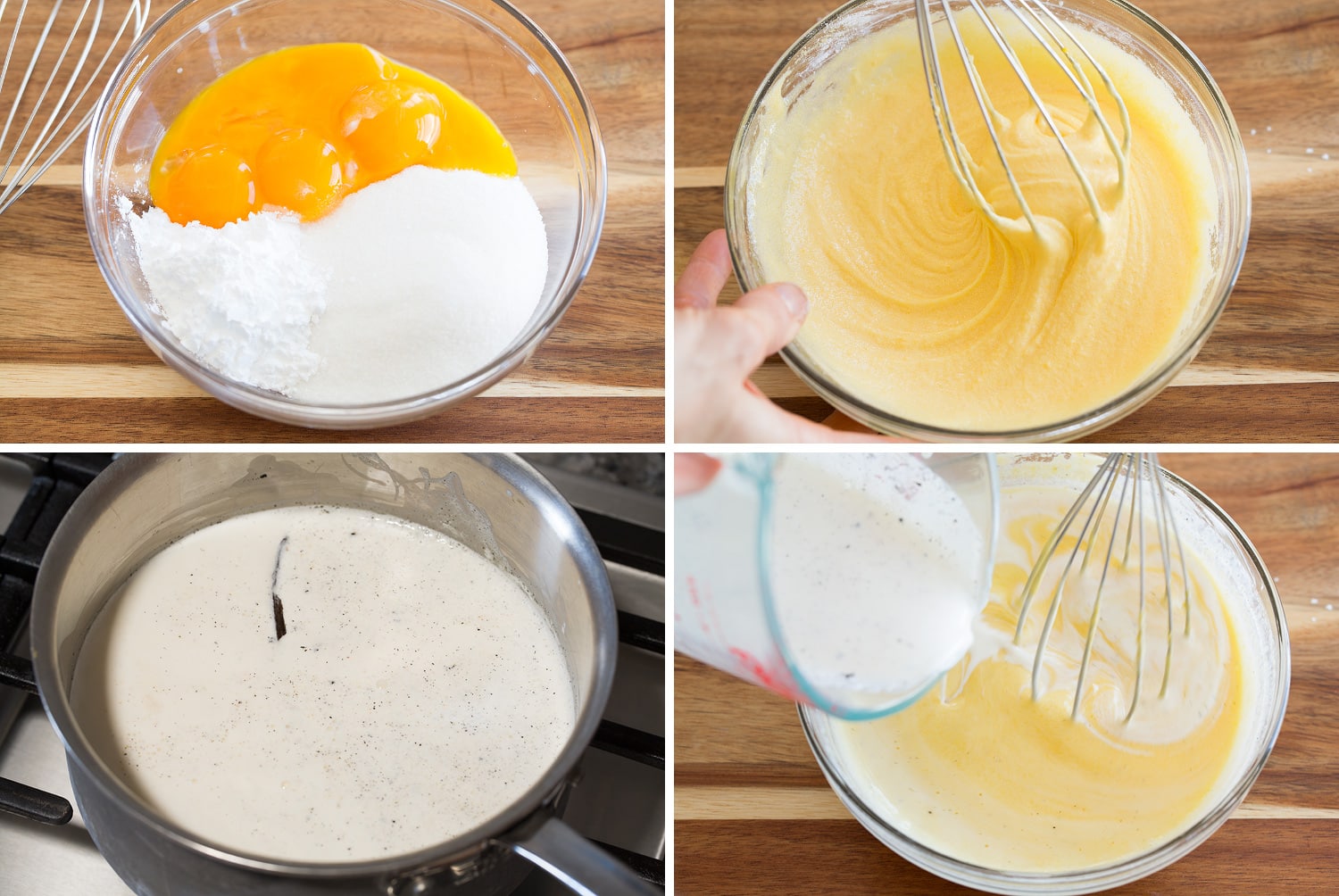 Banana Pudding Steps showing how to make custard for pudding.