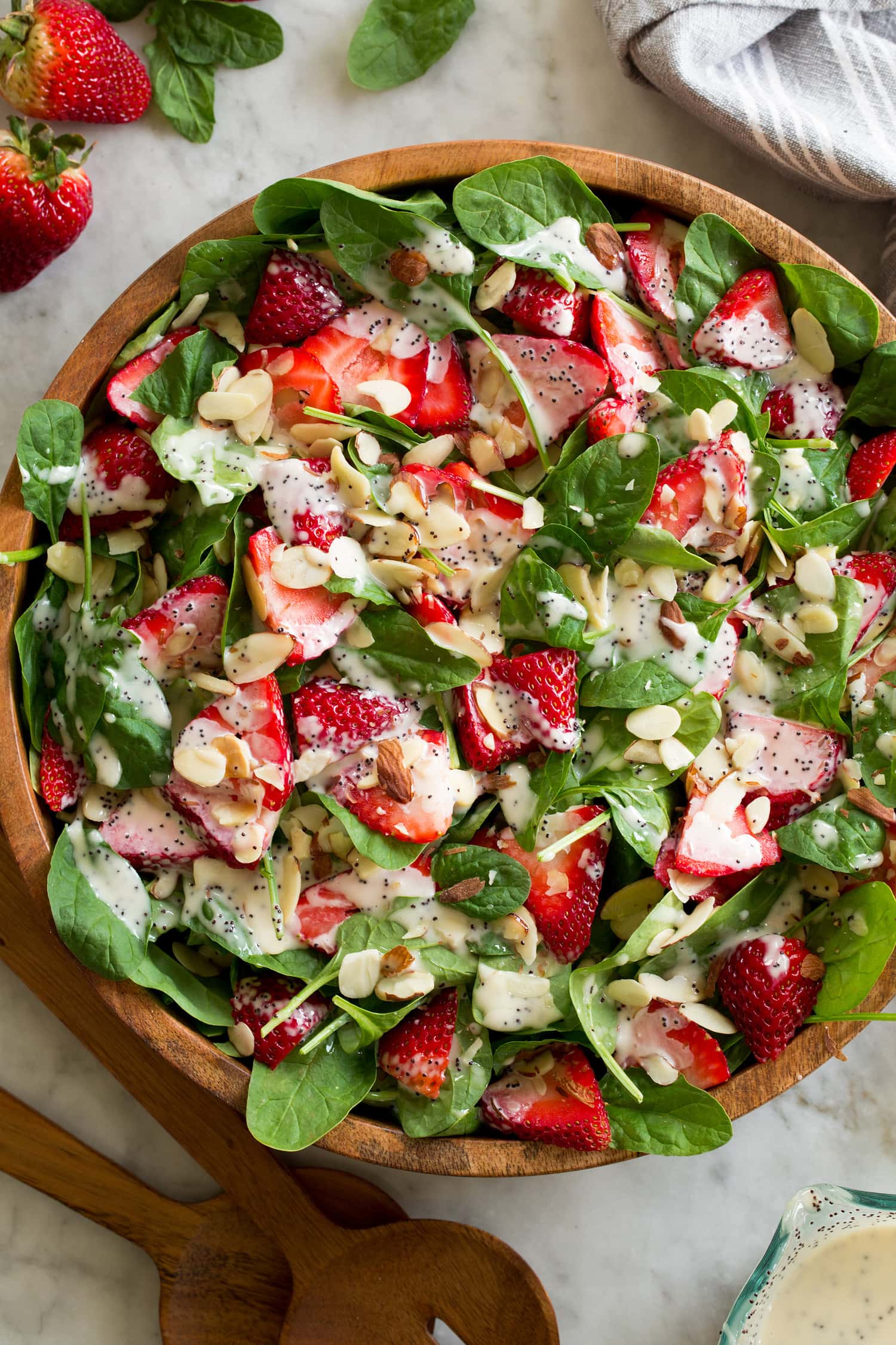 Strawberry Spinach Salad Quick and easy strawberry spinach salad from scratch.