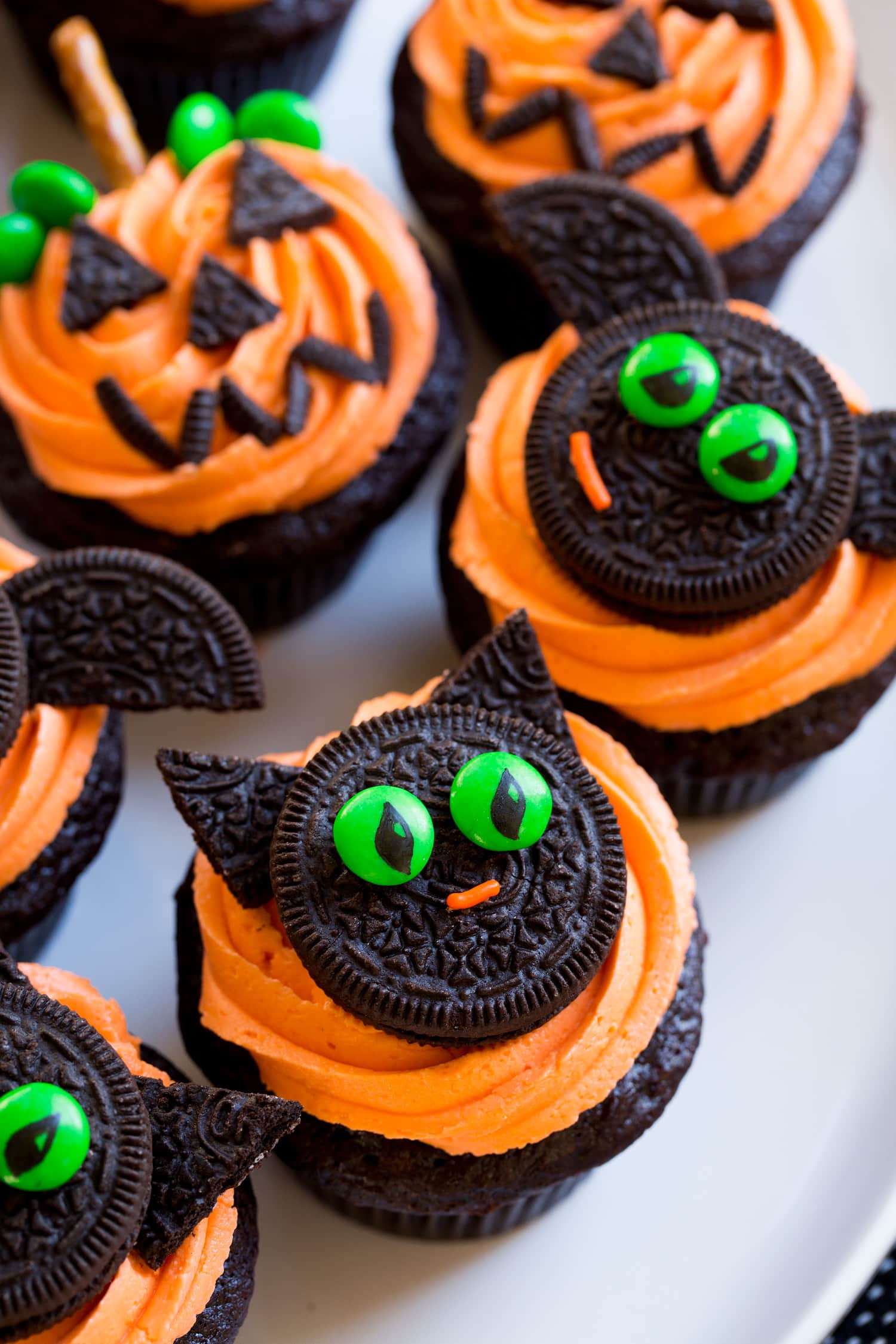 Halloween Cupcakes Close up of cat halloween cupcakes.