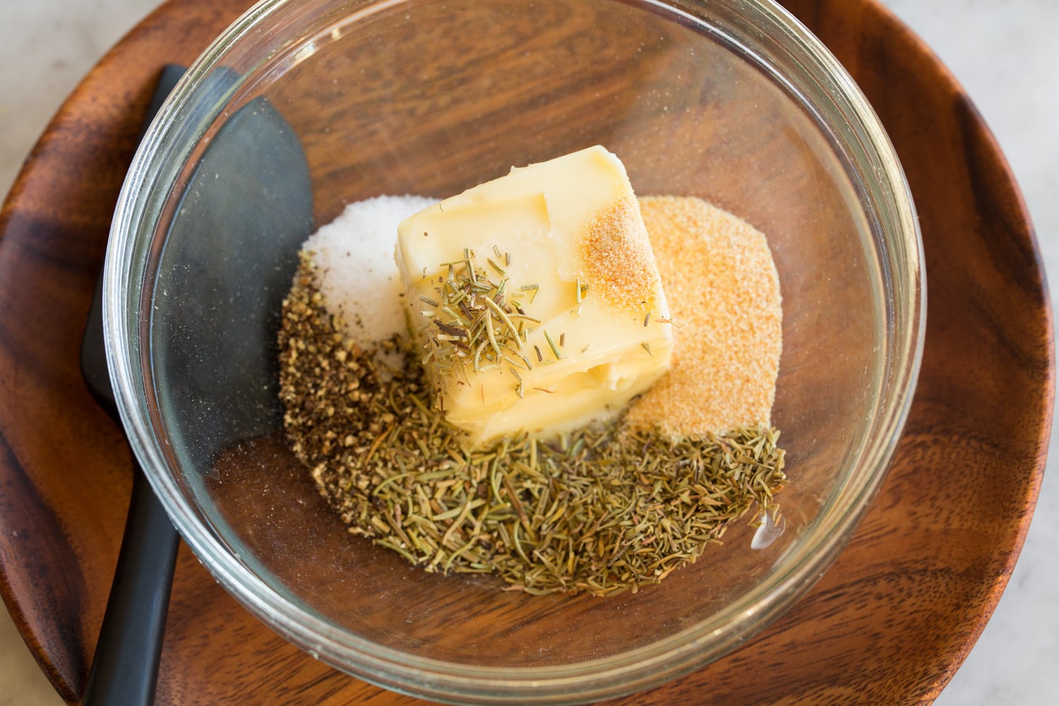 Crockpot Turkey Breast Butter herb mixture before mixing.