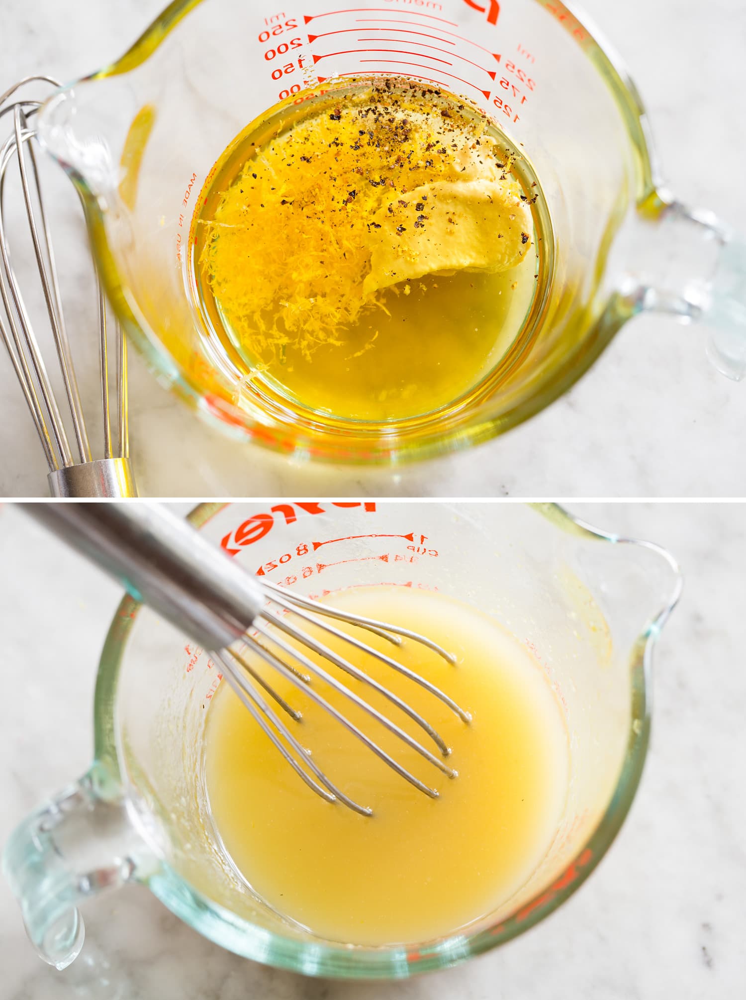 Harvest Bowl Making lemon dressing for harvest bowl.