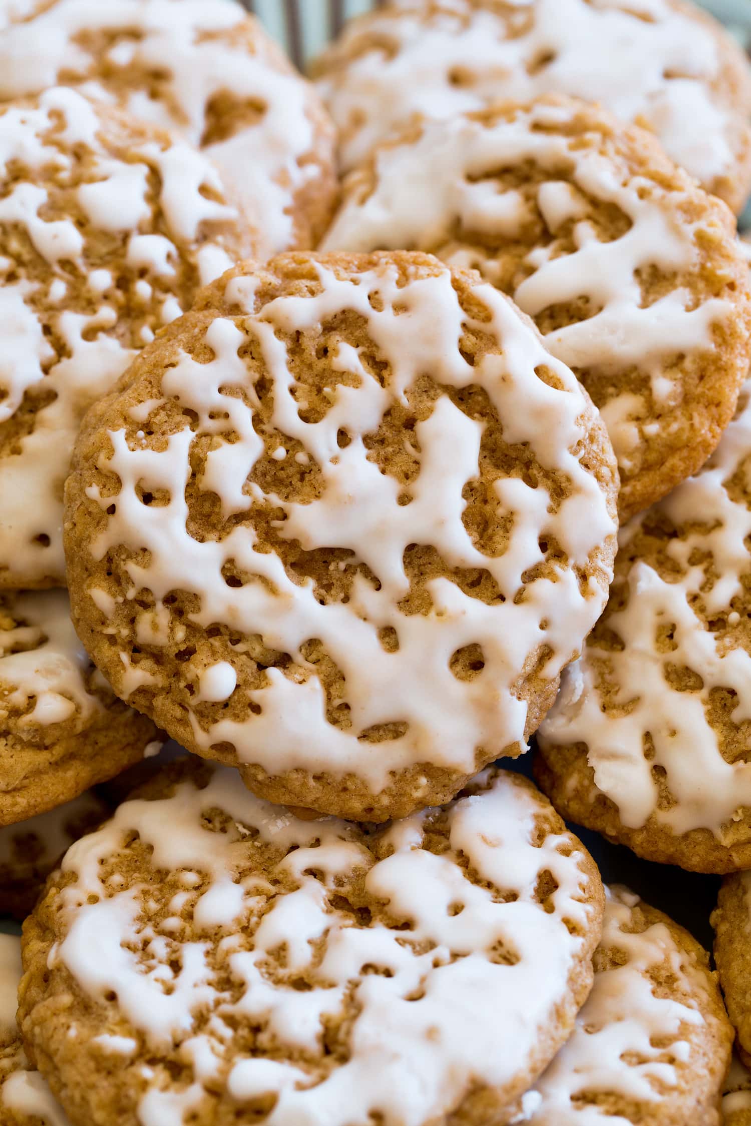 Close up oatmeal cookies.